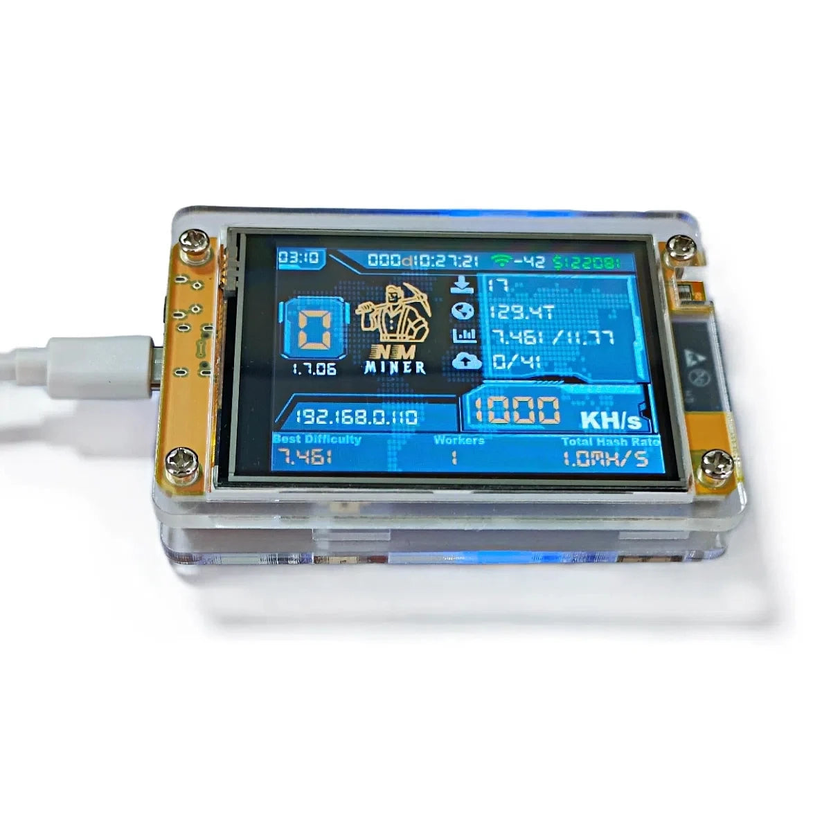 NMMiner NerdMiner CYD 960KH/s – ESP32 Solo Bitcoin Lottery Miner with 2.8” Display