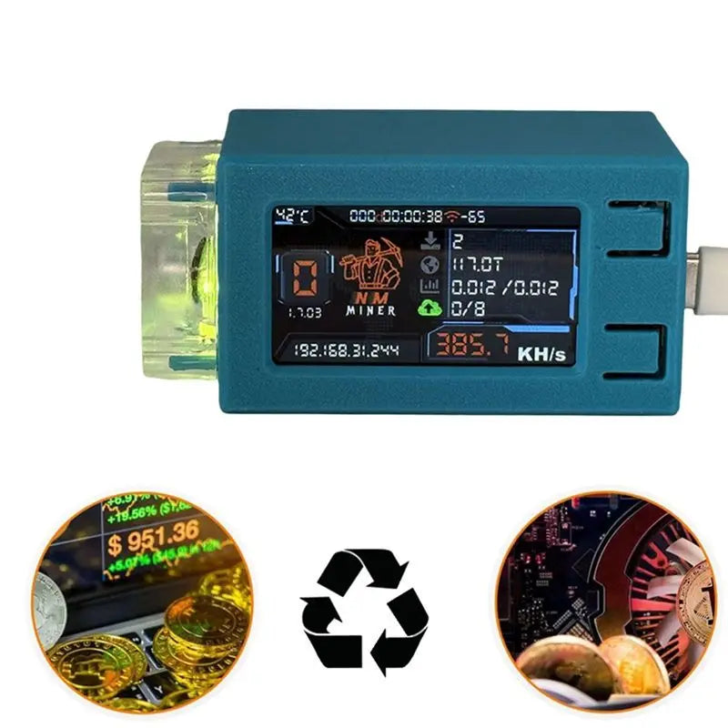 ABFM Nerdminer V2 Pro Max 390KH/s BTC Solo Miner with RGB Cooling Fan
