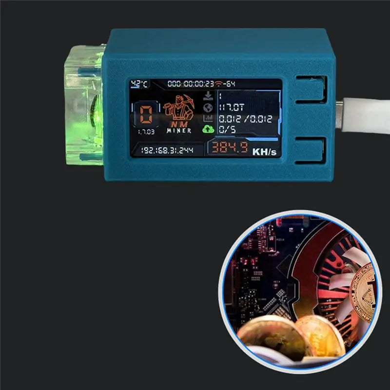 ABFM Nerdminer V2 Pro Max 390KH/s BTC Solo Miner with RGB Cooling Fan